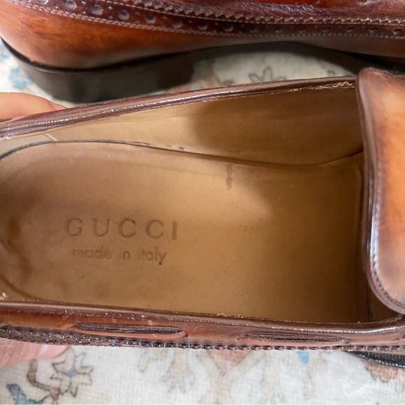 Gucci Brown Leather Tassel Loafers - Picture 7 of 12